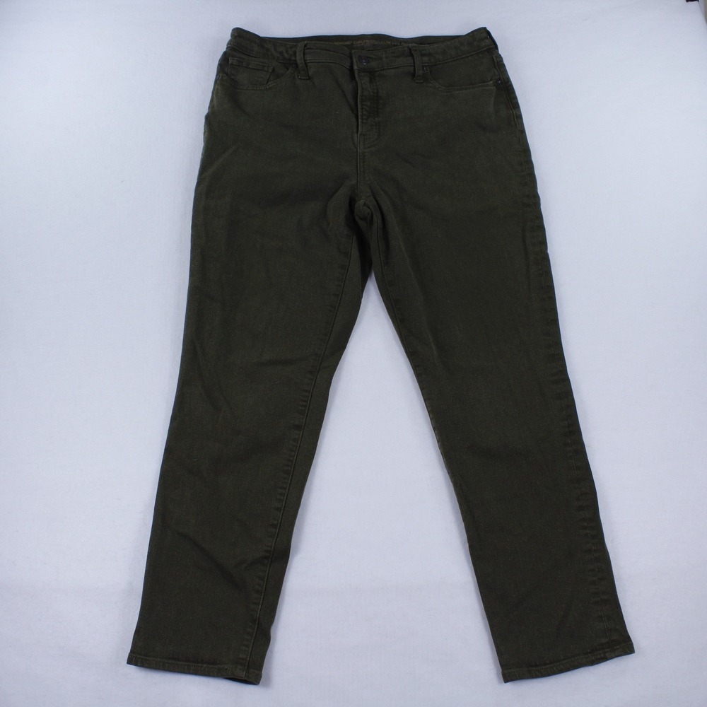 Chico's So Slimming Girlfriend Slim Leg Ankle Jeans Olive Green Size 1.5R 10R